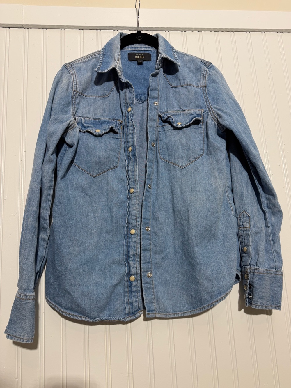 J. Crew Light Blue Denim Button-Down Western Shirt